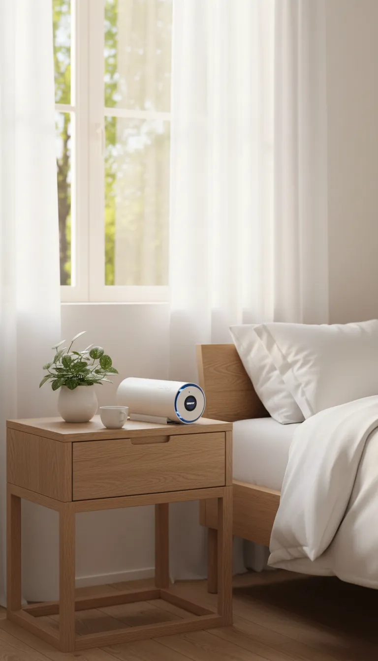 AI product photo — bedroom nightstand environment